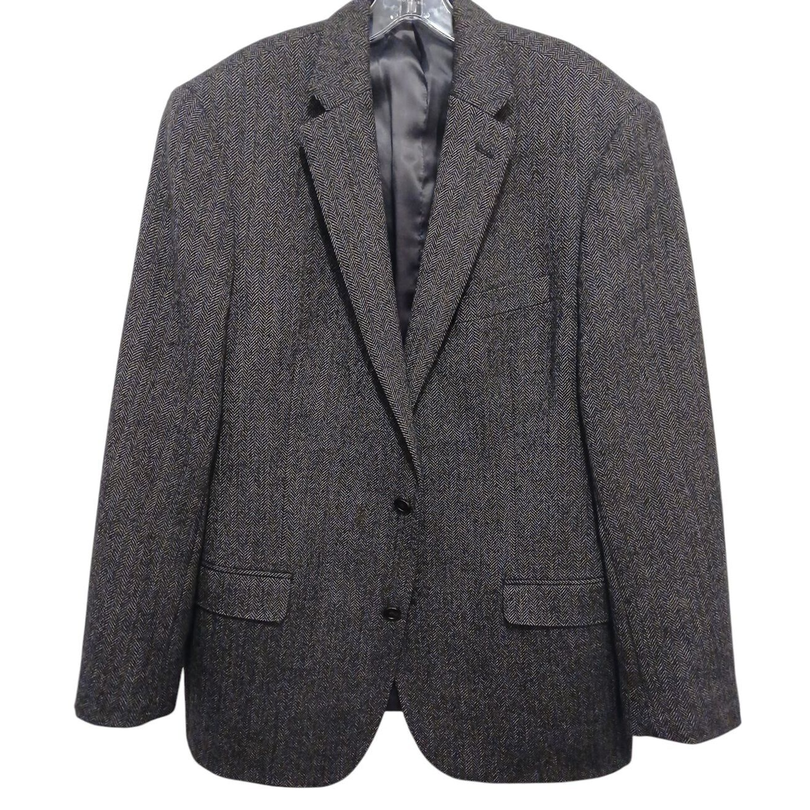 Lauren Ralph Lauren Tweed Wool Blend Sport Coat Blazer 40 Slim Gray Herringbone